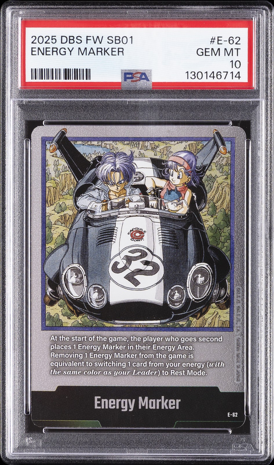 DRAGON BALL SUPER CARD GAME FUSION WORLD MANGA BOOSTER 01 ENERGY MARKER PSA 10