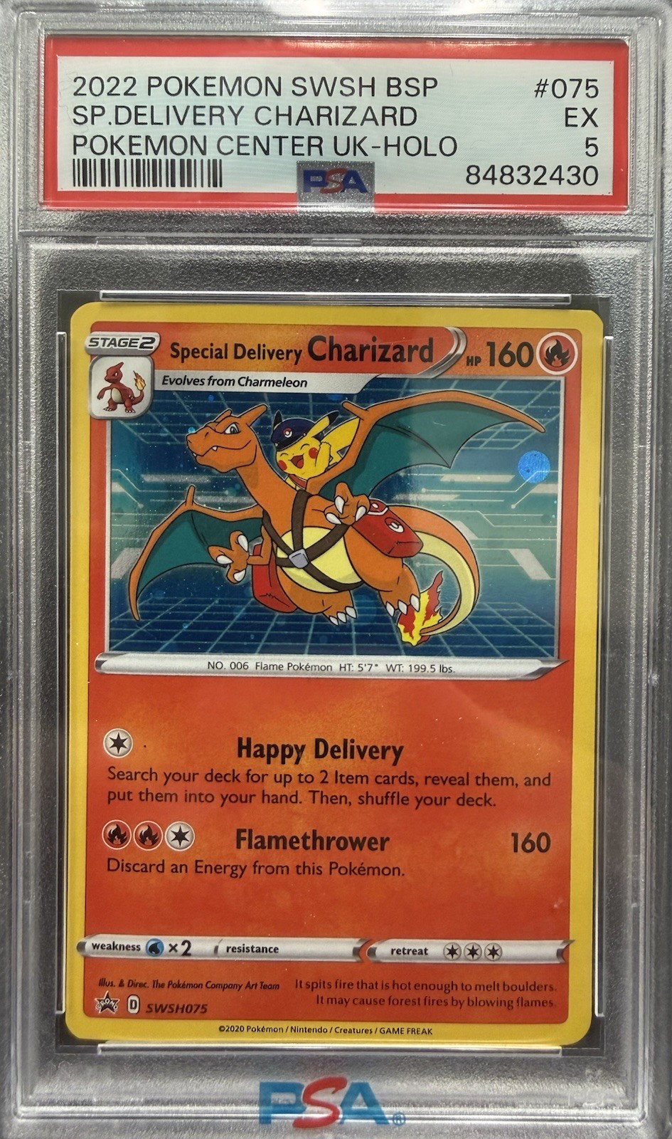 Pokemon Spada Scudo Centro Promo 2022 SWSH075 Consegna Speciale Charizard PSA 5